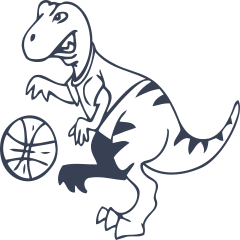 Tyrannosaurus Rex Dinosaur Playing Basketball Sticker