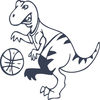 Tyrannosaurus Rex Dinosaur Playing Basketball Sticker