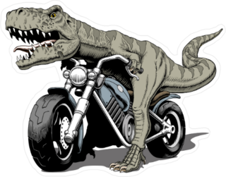 Tyrannosaurus Rex Riding A Classic Chopper Sticker