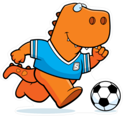 Tyrannosaurus Rex Soccer Player Sticker