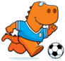 Tyrannosaurus Rex Soccer Player Sticker