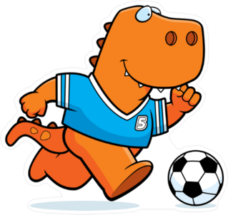 Tyrannosaurus Rex Soccer Player Sticker