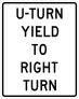 U-Turn Yield To Right Turn Sticker