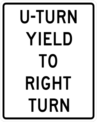 U-Turn Yield To Right Turn Sticker