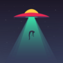 UFO Abducting Human Sticker