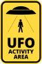 UFO Activity Area Rectangle Sign Sticker
