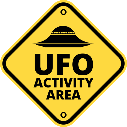 UFO Activity Area Sign Sticker
