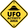 UFO Activity Area Sign Sticker