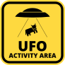UFO Activity Area Square Sign Sticker