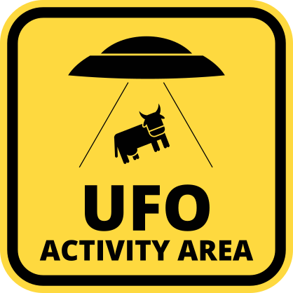 UFO Activity Area Square Sign Sticker