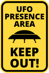 UFO Presence Rectangle Sign Sticker