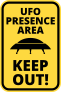 UFO Presence Rectangle Sign Sticker