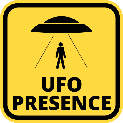 UFO Presence Square Sign Sticker