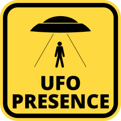UFO Presence Square Sign Sticker