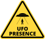 UFO Presence Triangle Sign Sticker