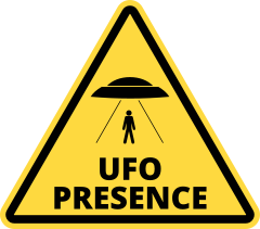 UFO Presence Triangle Sign Sticker