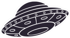 UFO Silhouette Sticker