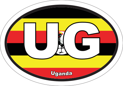 Uganda Ug Flag Oval Sticker