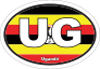 Uganda Ug Flag Oval Sticker