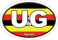 Uganda Ug Flag Oval Sticker