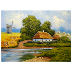 Ukraine Art Of Old Farm House In The Countryside Sticker