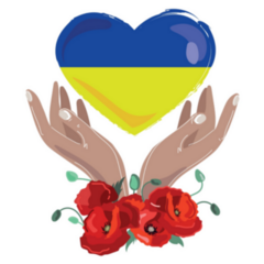 Ukraine For Peace Concept Heart In Hands Sticker