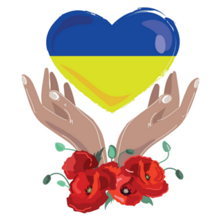 Ukraine For Peace Concept Heart In Hands Sticker