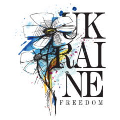 Ukraine Freedom Patriotic Sketch Of Flowers Sticker