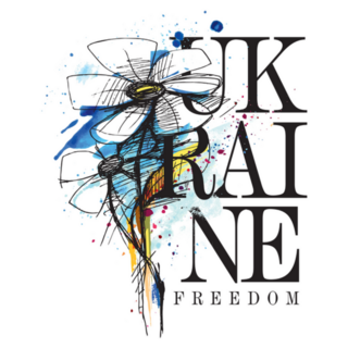 Ukraine Freedom Patriotic Sketch Of Flowers Sticker