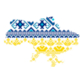 Ukraine Map Of Ukraine Embroidered Pattern Sticker