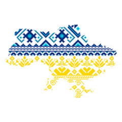 Ukraine Map Of Ukraine Embroidered Pattern Sticker