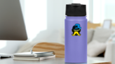 Ukraine Mustache Sticker on a Water Bottle (New) example