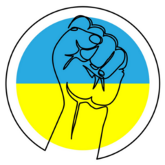 Ukraine Struggle Icon Fist Up Hand Flag Colors Sticker