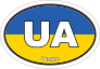 Ukraine Ua Flag Oval Sticker