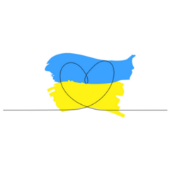 Ukraine With One Line Heart With Strokes Sticker