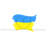 Ukraine With One Line Heart With Strokes Sticker