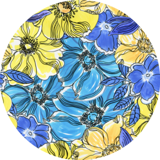 Ukrainian Yellow And Blue Flowers Pattern Sticker