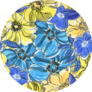 Ukrainian Yellow And Blue Flowers Pattern Sticker