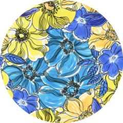 Ukrainian Yellow And Blue Flowers Pattern Sticker