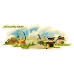 Ulaanbaatar City Mongolia Panoramic Sticker