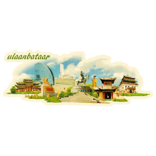 Ulaanbaatar City Mongolia Panoramic Sticker