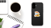 Umbrella And Sun Lounge On The Beach Sticker on a Phone (New) example