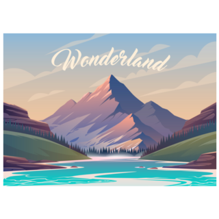 Unbelievable Mountain Lake Landscape Wonderland Sticker