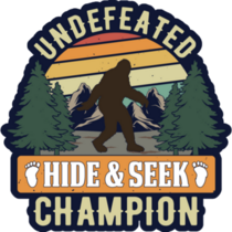 Undefeated Hide And Seek Bigfoot Sticker
