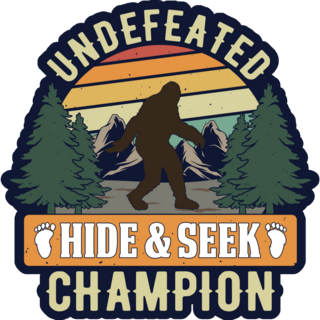 Undefeated Hide And Seek Bigfoot Sticker