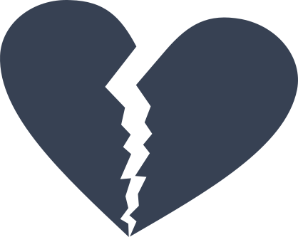 Unhappy Broken Heart Sticker