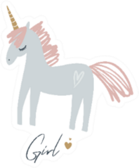 Unicorn Boho Style Girl Lettering Sticker