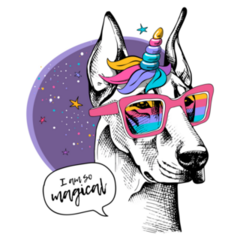 Unicorn Doberman Sticker