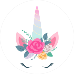 Unicorn Face With Flowers Sticker