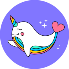 Unicorn Narwhal With Rainbow Sticker